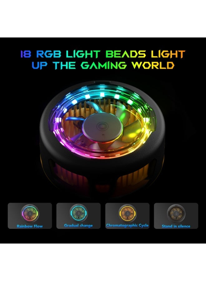 بلاك شارك مبرد الهاتف بلاك شارك FunCooler 5، طاقة TEC كبيرة 20 واط، خفض درجة الحرارة بمقدار 35 درجة مئوية، تصميم نحيف للغاية، 18 ضوء RGB قابل للتخصيص، واجهة حامل للبث المباشر - أسود - Image 5